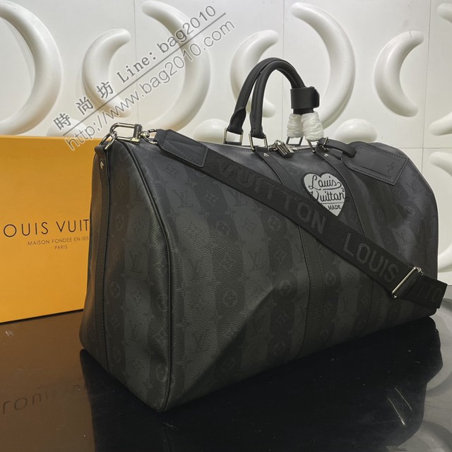 路易威登2022新款手袋 M45966 路易威登胶囊系列经典 Keepall Bandoulière 55旅行袋 LV男士旅行手提包  ydh4585